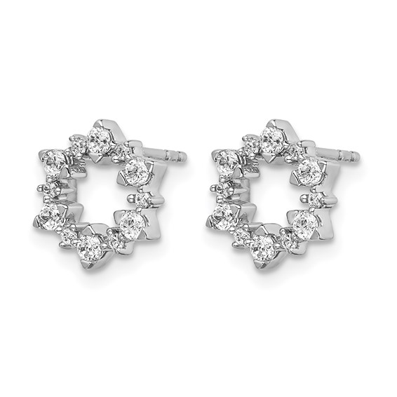 14k White Gold 3/8 carat Diamond Fancy Sunburst Post Earrings