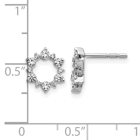 14k White Gold 3/8 carat Diamond Fancy Sunburst Post Earrings