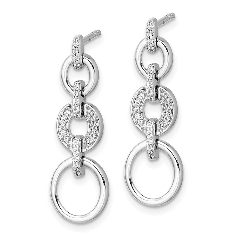 14K White Gold Lab Grown VS/SI+ G+ Dia Fancy Dangle Earrings