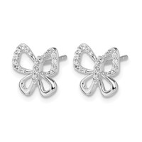 14K White Gold 0.17 Carat Lab Grown Diamond VS SI+ G+ Butterfly Post Earrings view 2