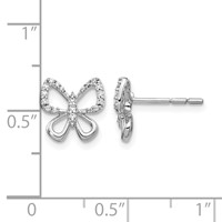 14K White Gold 0.17 Carat Lab Grown Diamond VS SI+ G+ Butterfly Post Earrings view 4