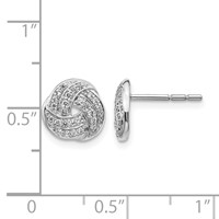 14K White Gold 0.25 Carat Lab Grown Diamond VS SI+ G+ Love Knot Post Earrings view 4