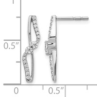 14K White Gold 0.25 Carat Lab Grown Diamond VS SI+ G+ Complete Fashion Post Earrings view 2