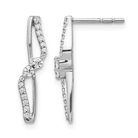 14K White Gold 0.25 Carat Lab Grown Diamond VS SI+ G+ Complete Fashion Post Earrings view 1
