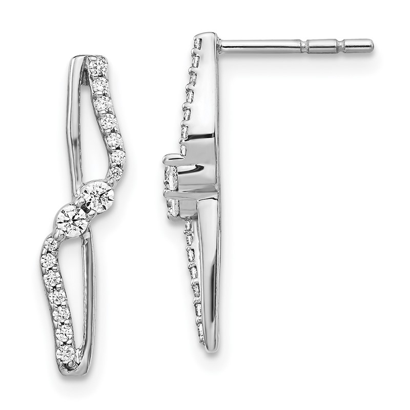 14k White Gold 1/4 carat Lab Grown Diamond VS/SI+ G+ Complete Fashion Post Earrings
