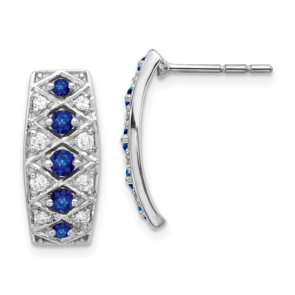 14kw Lab Grown Diamond SI1/SI2, G H I, & Cr. Sapphire Fancy Earrings