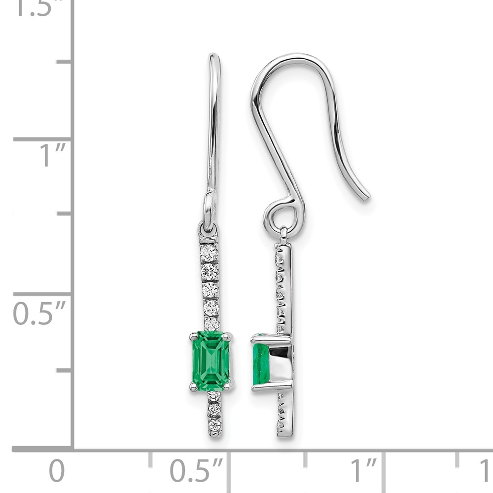 14k White Gold Diamond and Emerald Fancy Earrings (EM3875-EM-014-WA)