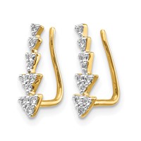 14K Yellow Gold 0.12 Carat Lab Grown Diamond VS SI+ G+ Complete Ear Climber view 2