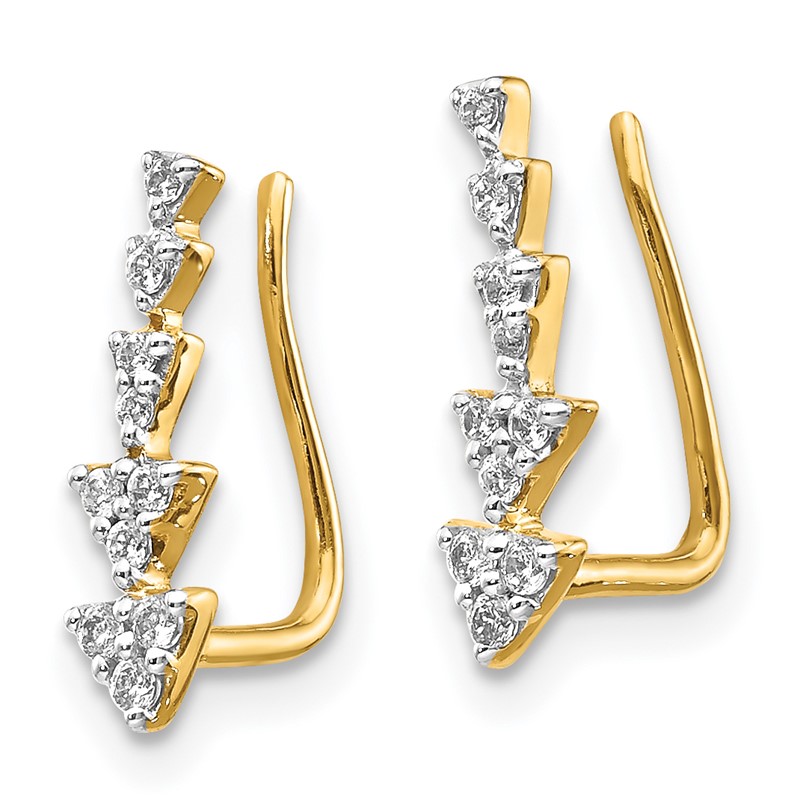 14k 1/8 carat Lab Grown Diamond VS/SI+ G+ Complete Ear Climber
