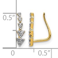 14K Yellow Gold 0.12 Carat Lab Grown Diamond VS SI+ G+ Complete Ear Climber view 4