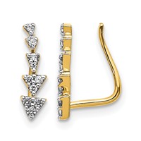 14K Yellow Gold 0.12 Carat Lab Grown Diamond VS SI+ G+ Complete Ear Climber view 1