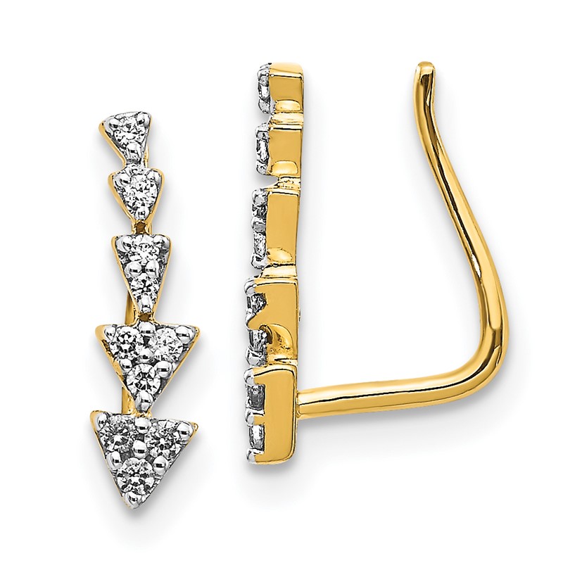14k 1/8 carat Lab Grown Diamond VS/SI+ G+ Complete Ear Climber