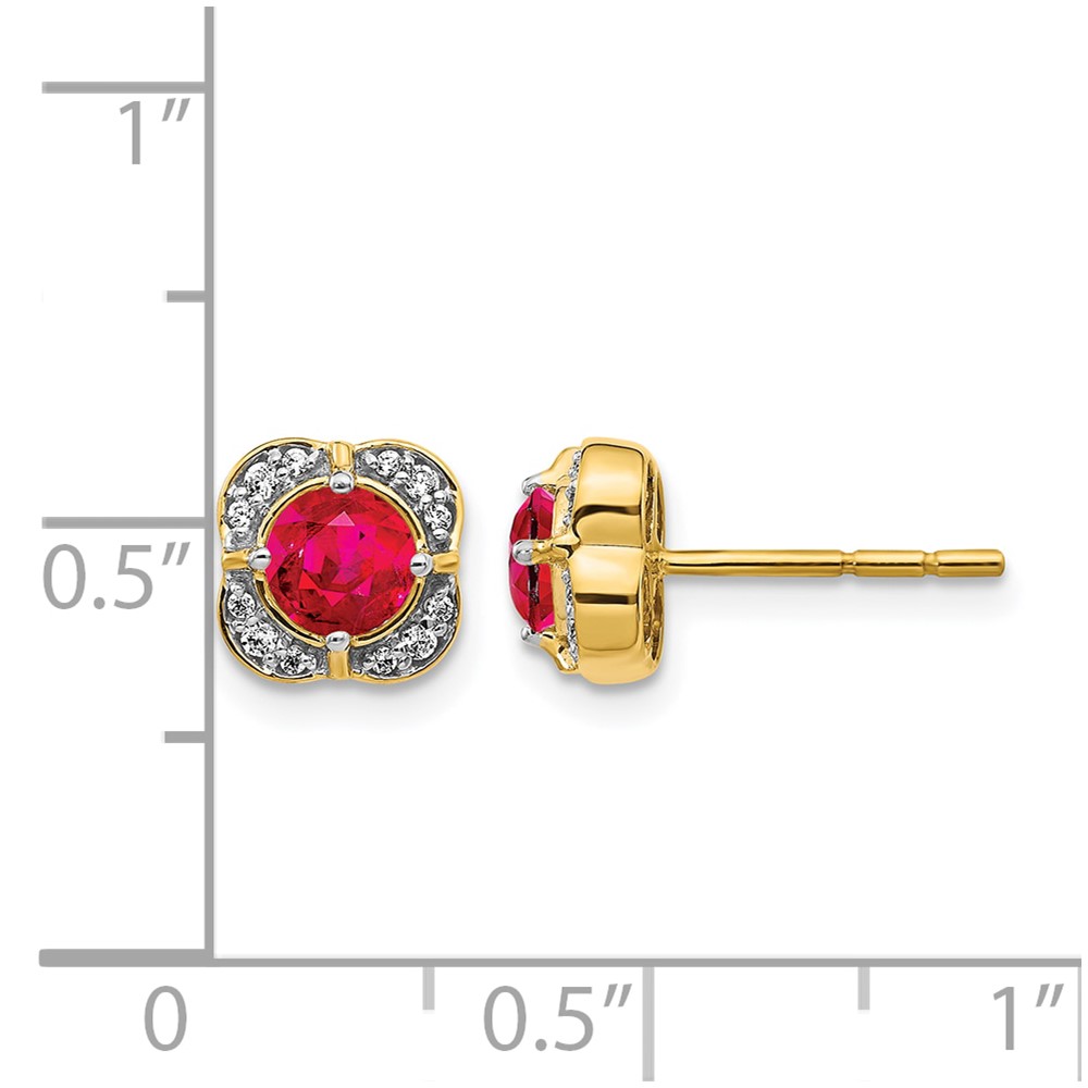 14k Diamond and Ruby Fancy Earrings (EM3923-RU-010-YA)