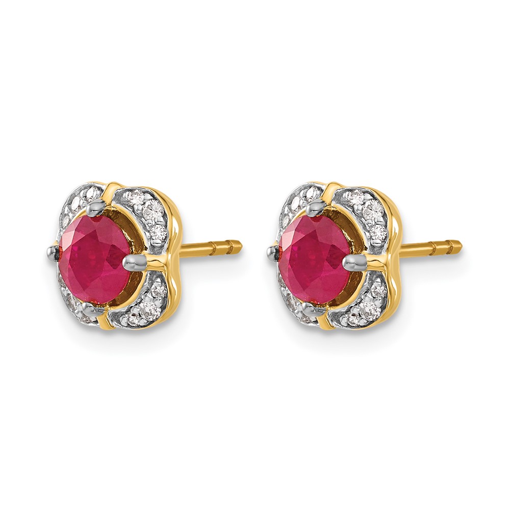 14k Diamond and Ruby Fancy Earrings (EM3923-RU-013-YA)