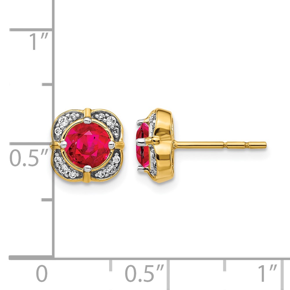 14k Diamond and Ruby Fancy Earrings (EM3923-RU-013-YA)