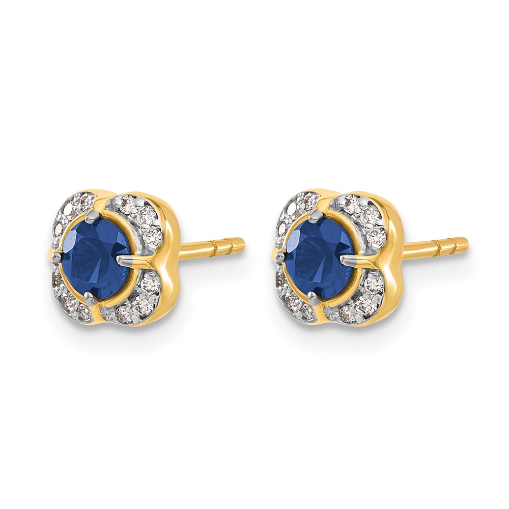 14k Diamond and Sapphire Fancy Earrings (EM3923-SA-009-YA)