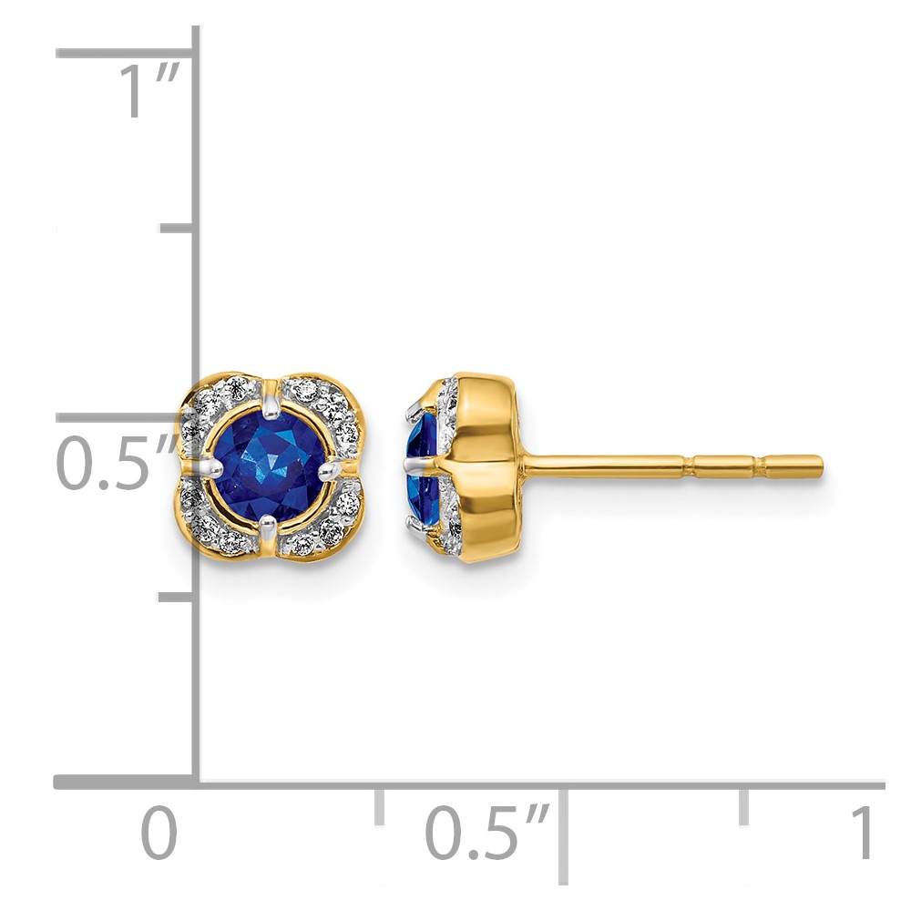 14k Diamond and Sapphire Fancy Earrings (EM3923-SA-009-YA)