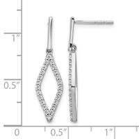 14K White Gold 0.50 Carat Lab Grown Diamond VS SI+ G+ Complete Fashion Dangle Post Earrings view 2