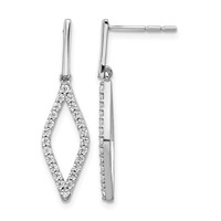 14K White Gold 0.50 Carat Lab Grown Diamond VS SI+ G+ Complete Fashion Dangle Post Earrings view 1