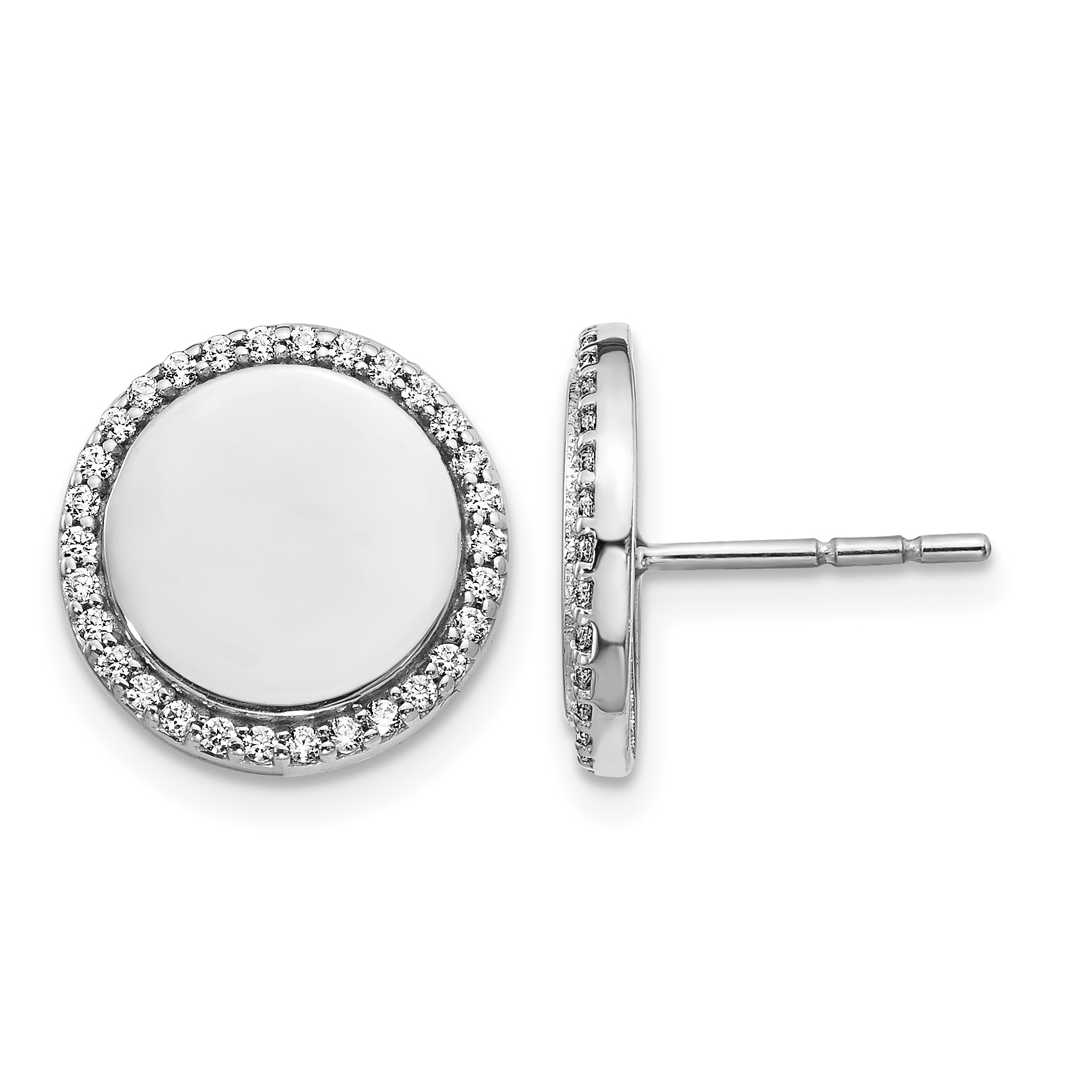 14k White Gold Diamond Fancy Circle Earrings (EM3999-030-WA)