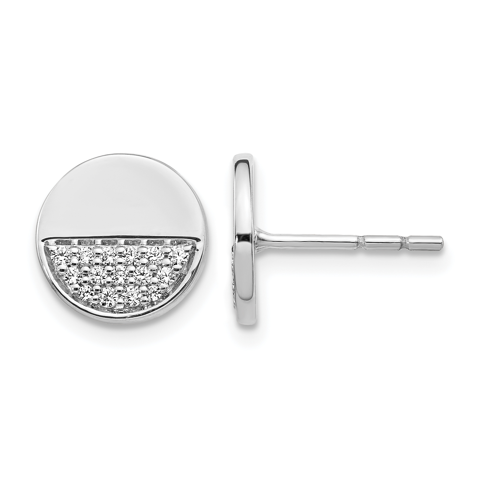 14k White Gold Diamond Fancy Circle Earrings (EM4006-020-WA)