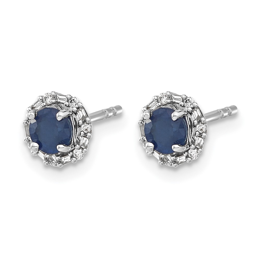 14k White Gold Diamond and Sapphire Stud w/Jacket Earrings (EM4024-SA-007-WA)