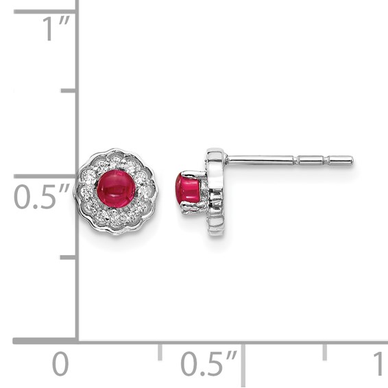 Diamond and Cabochon Gemstone Earrings