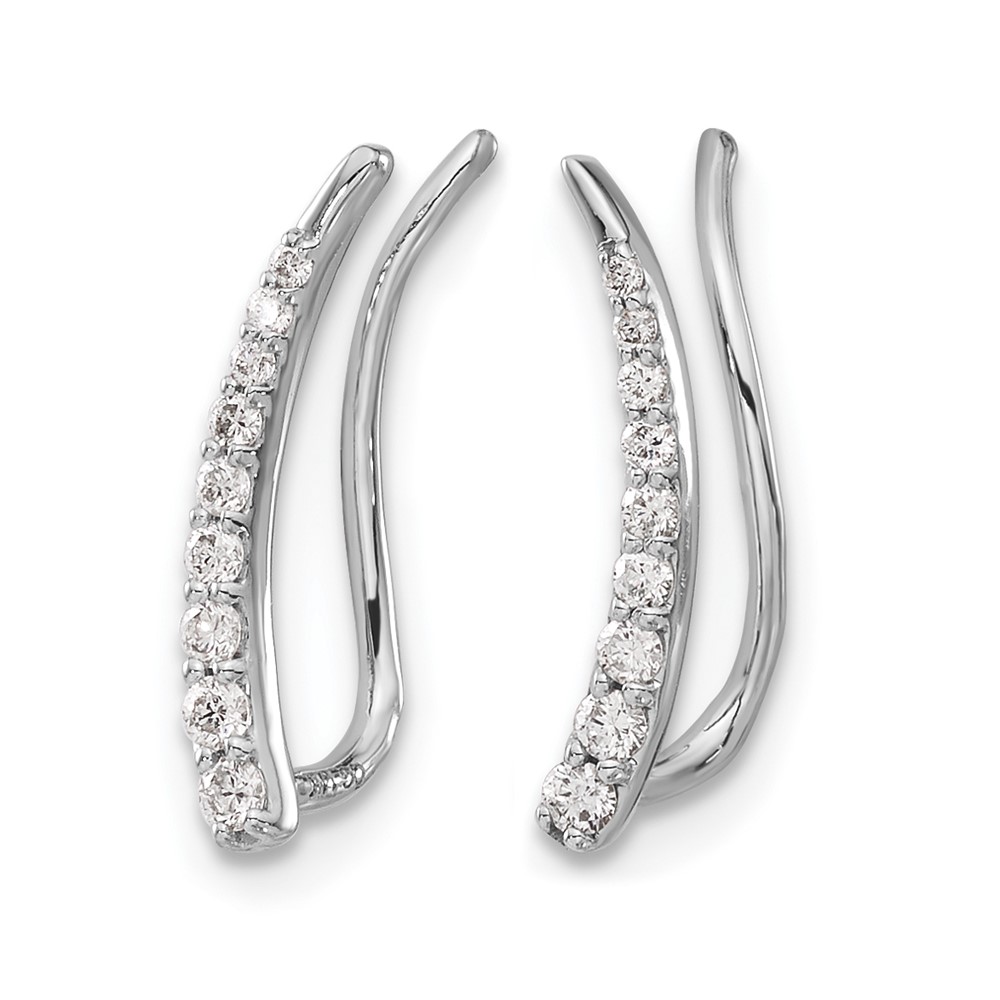 10k White Gold Diamond Ear Climber Earrings (EM4147-015-1WA)