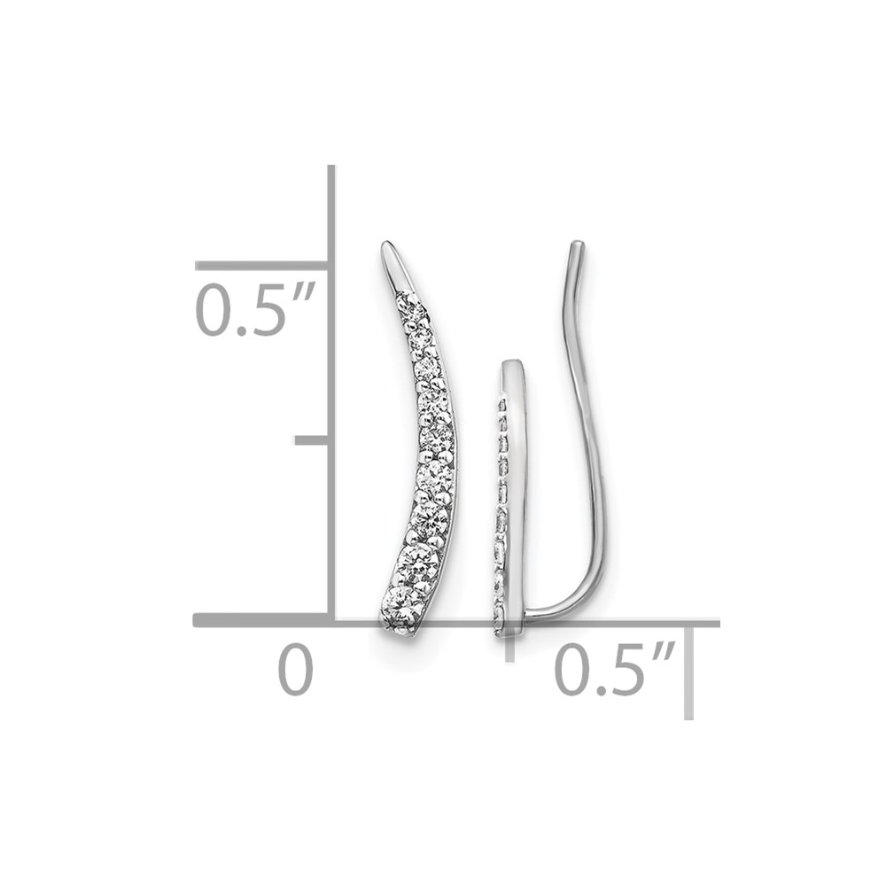 10k White Gold Diamond Ear Climber Earrings (EM4147-015-1WA)