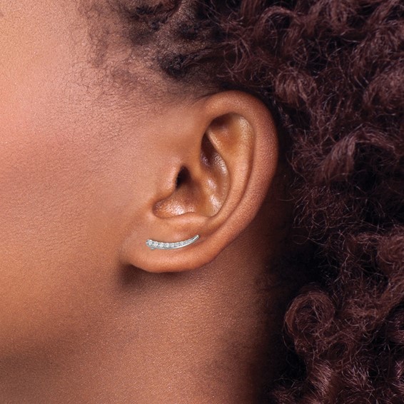 Diamond Ear Climber Earrings