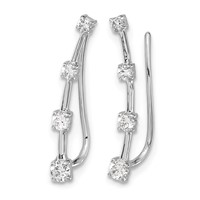 14K White Gold 0.33 Carat Lab Grown Diamond VS SI+ G+ Complete Ear Climber view 2
