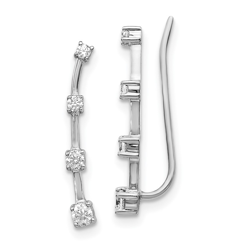 14k White Gold 1/3 carat Lab Grown Diamond VS/SI+ G+ Complete Ear Climber