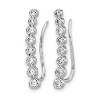 14K White Gold 0.38 Carat Lab Grown Diamond VS SI+ G+ Complete Ear Climber view 2