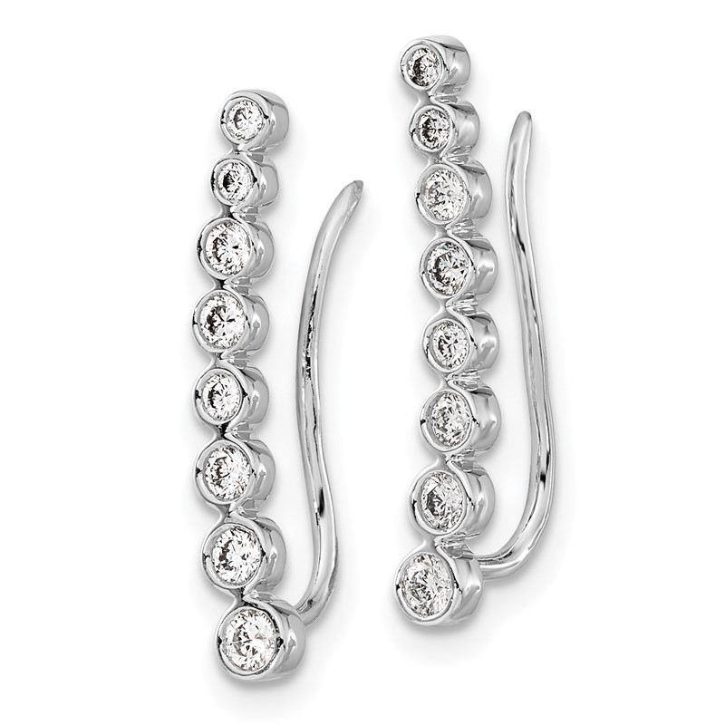 14k White Gold 3/8 carat Lab Grown Diamond VS/SI+ G+ Complete Ear Climber
