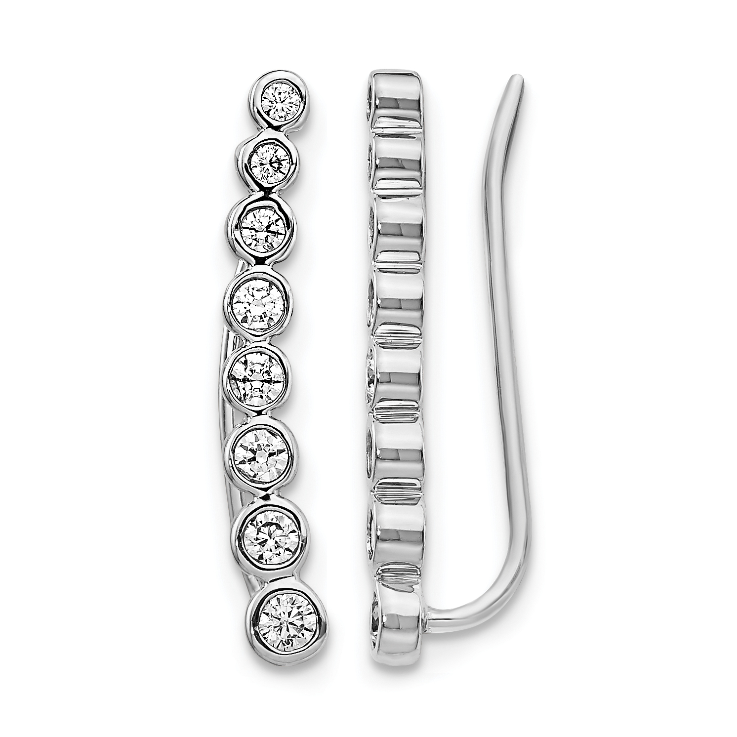 14k White Gold 3/8 carat Lab Grown Diamond VS/SI+ G+ Complete Ear Climber (EM4149-040-WLG)