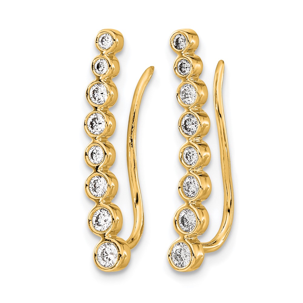 14k Diamond Graduated Ear Climber Earrings (EM4149-040-YA)