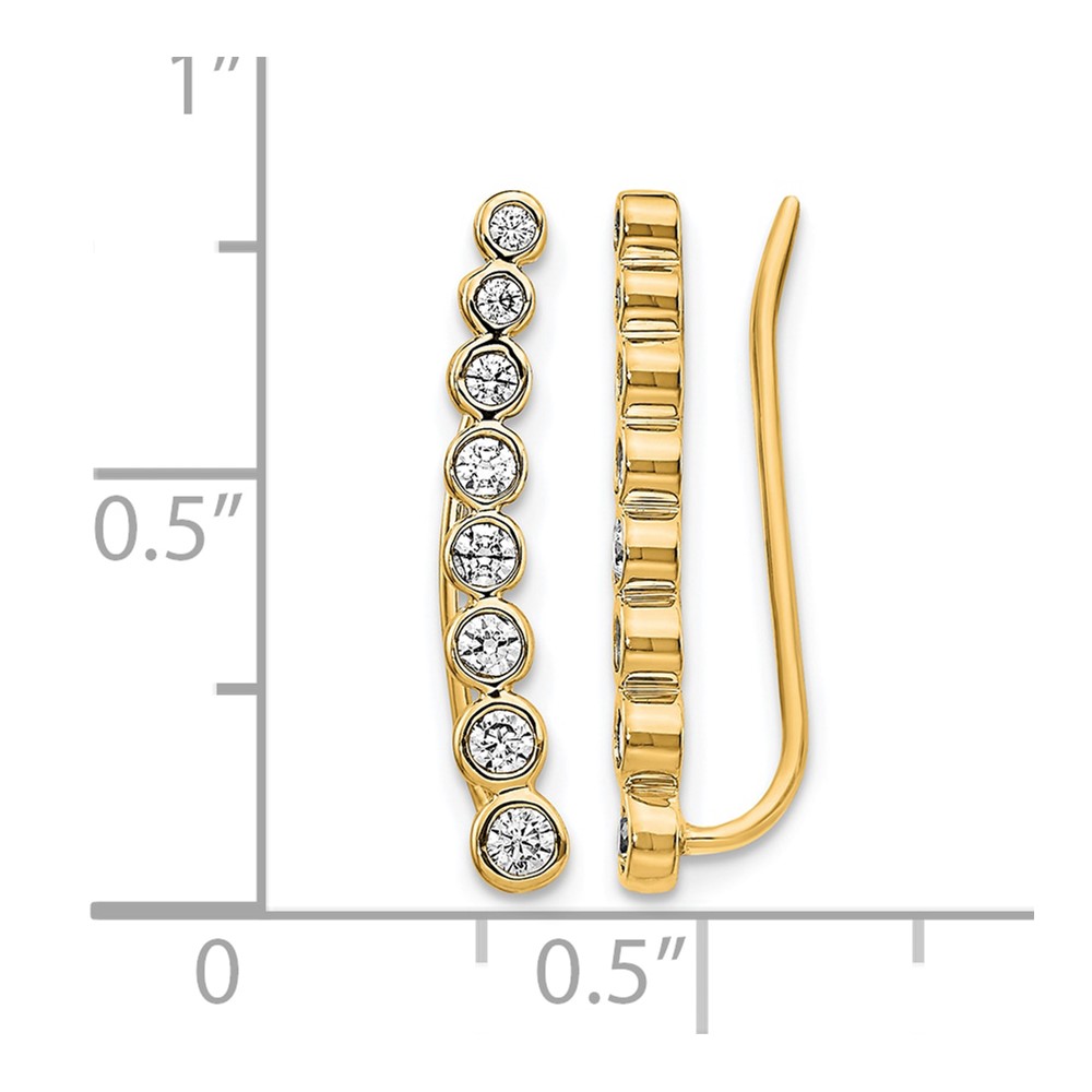 14k Diamond Graduated Ear Climber Earrings (EM4149-040-YA)
