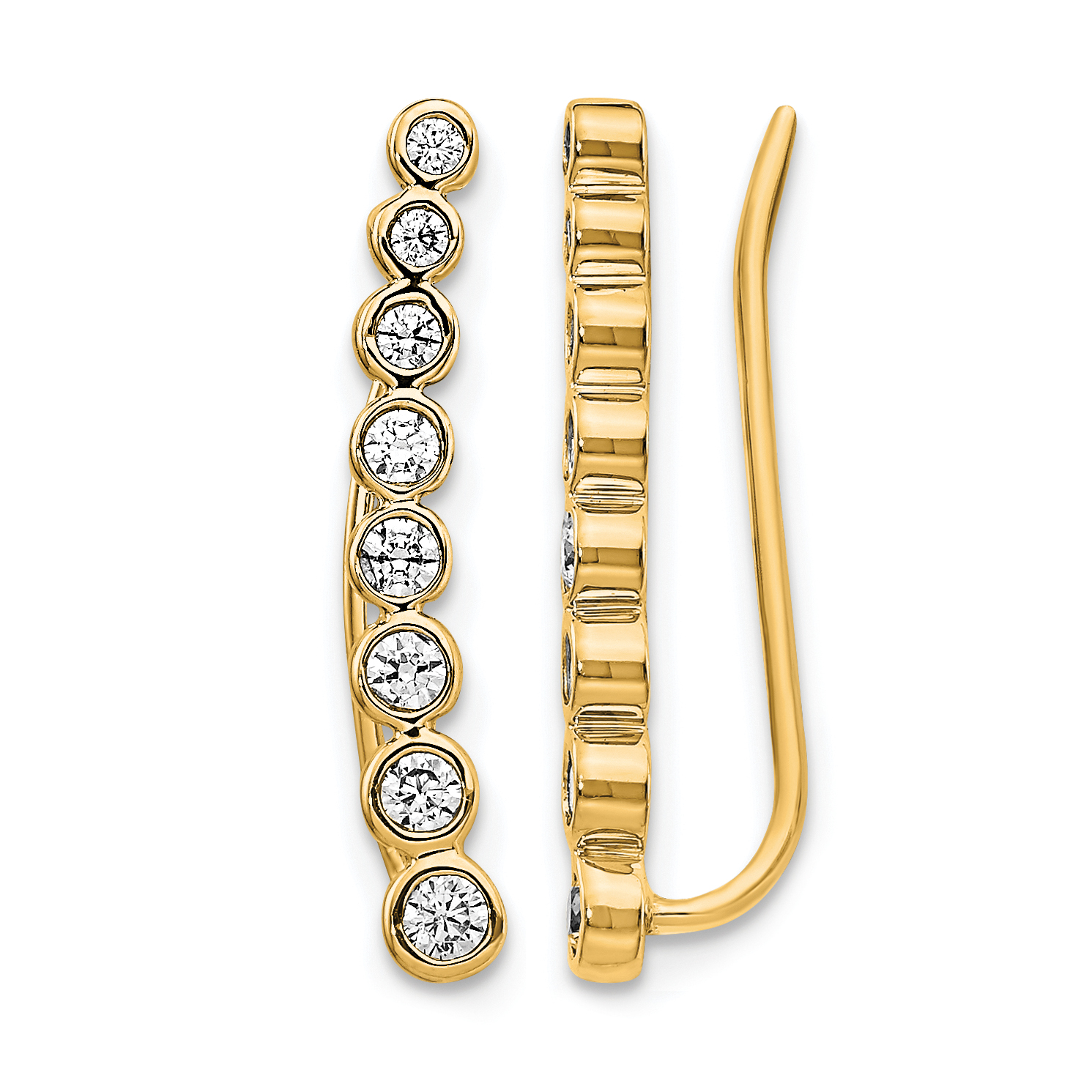 14k Diamond Graduated Ear Climber Earrings (EM4149-040-YA)