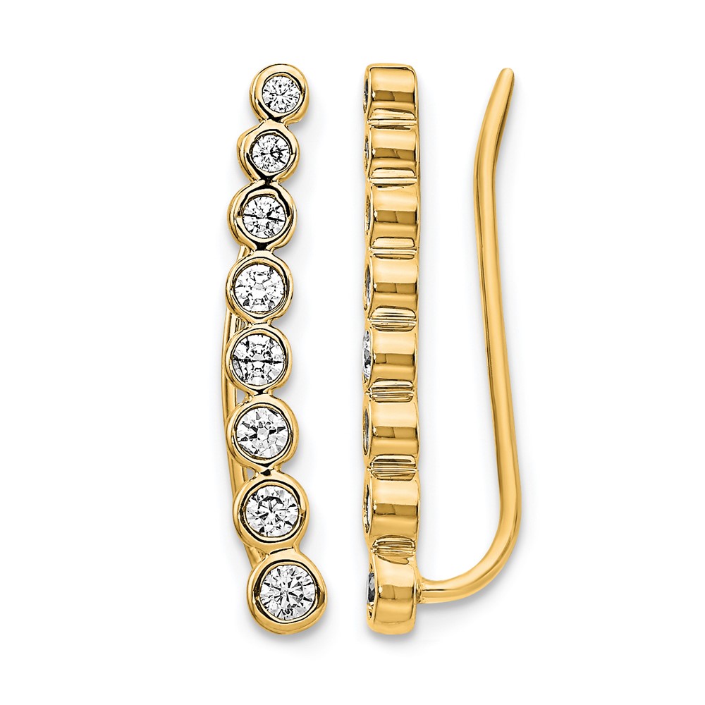 14k Diamond Graduated Ear Climber Earrings (EM4149-040-YA)