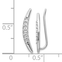 14K White Gold 0.20 Carat Lab Grown Diamond VS SI+ G+ Complete Ear Climber view 4