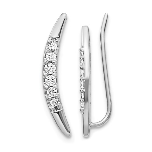14K White Gold 0.20 Carat Lab Grown Diamond VS SI+ G+ Complete Ear Climber