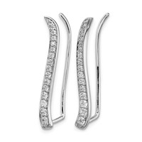 14K White Gold 0.50 Carat Lab Grown Diamond VS SI+ G+ Complete Ear Climber view 2