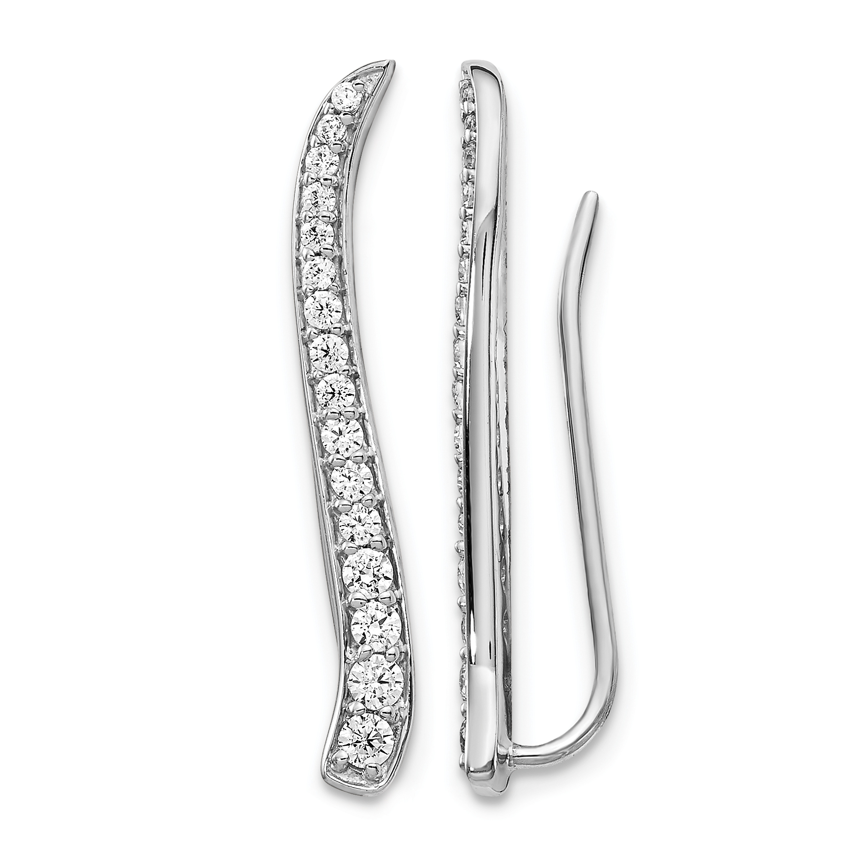 14k White Gold 1/2 carat Lab Grown Diamond VS/SI+ G+ Complete Ear Climber (EM4151-050-WLG)