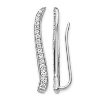 14K White Gold 0.50 Carat Lab Grown Diamond VS SI+ G+ Complete Ear Climber view 1