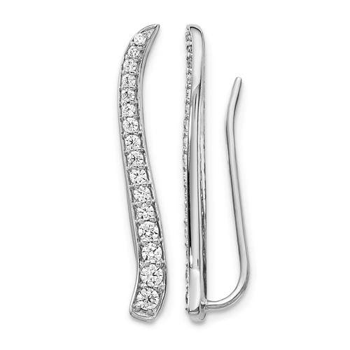 14K White Gold 0.50 Carat Lab Grown Diamond VS SI+ G+ Complete Ear Climber