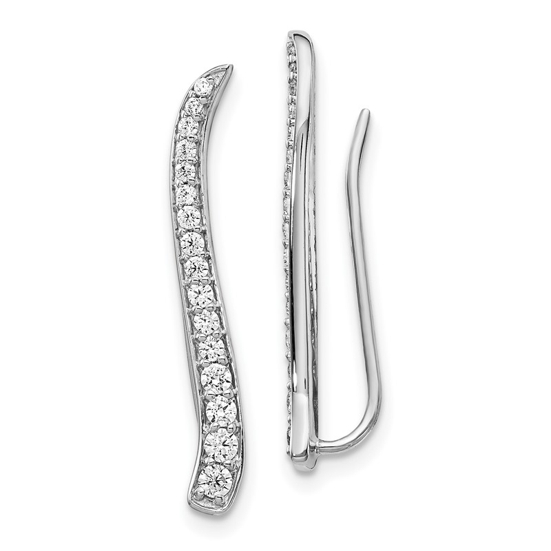 14k White Gold 1/2 carat Lab Grown Diamond VS/SI+ G+ Complete Ear Climber