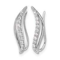 14K White Gold 0.25 Carat Lab Grown Diamond VS SI+ G+ Complete Ear Climber view 2