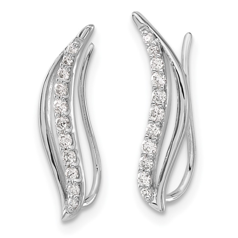14k White Gold 1/4 carat Lab Grown Diamond VS/SI+ G+ Complete Ear Climber