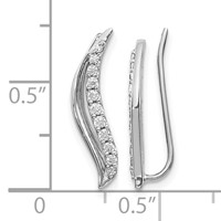 14K White Gold 0.25 Carat Lab Grown Diamond VS SI+ G+ Complete Ear Climber view 4