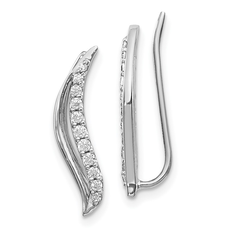 14k White Gold 1/4 carat Lab Grown Diamond VS/SI+ G+ Complete Ear Climber